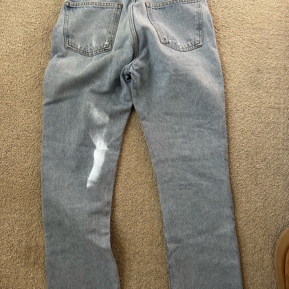 High rise straight leg blue Agolde jeans - Picture 2 of 3